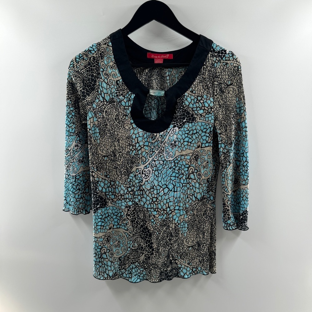 Zoey & Beth Y2K Printed Long Sleeve Top – Women’s Small
